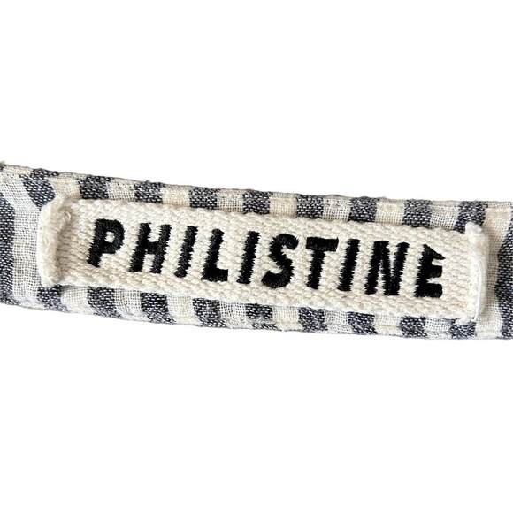 Philistine NYC M/L Japanese Cotton Striped Poncho Tank Top Shirt Navy White - Picture 11 of 13